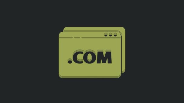 绿色网站模板图标孤立在黑色背景 网络通信协议 4K视频运动图形动画 — 图库视频影像