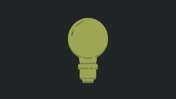 Grön Glödlampa Med Begreppet Idé Ikon Isolerad Svart Bakgrund Energi — Stockvideo