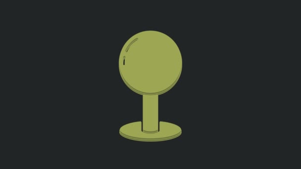 Icona Verde Push Pin Isolata Sfondo Nero Puntine Firmano Animazione — Video Stock