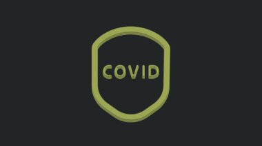 Yeşil Kalkan virüsten, mikroplardan ve bakteri simgesinden korunuyor. Bağışıklık sistemi konsepti. Corona virüsü covid-19. 4K Video hareketli grafik canlandırması.