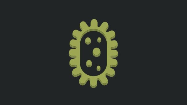Зеленый Значок Черном Фоне Коронавирус 2019 Ncov Бактерии Микробы Рак — стоковое видео