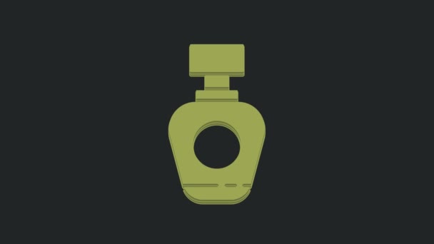 ブラックを基調としたグリーンの香水アイコン 4Kビデオモーショングラフィックアニメーション — ストック動画