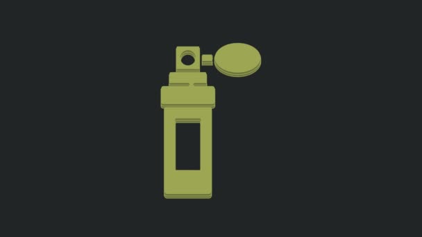 Siyah Arkaplanda Yeşil Parfüm Simgesi Izole Edildi Video Hareketli Grafik — Stok video