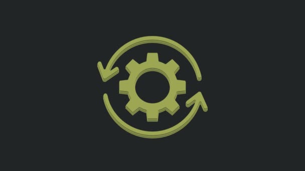 Green Gear Und Pfeile Als Symbol Für Das Workflow Konzept — Stockvideo