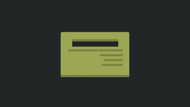 Zielona Wizytówka Ikona Wizytówki Odizolowana Czarnym Tle Szablon Tożsamości Korporacyjnej — Wideo stockowe