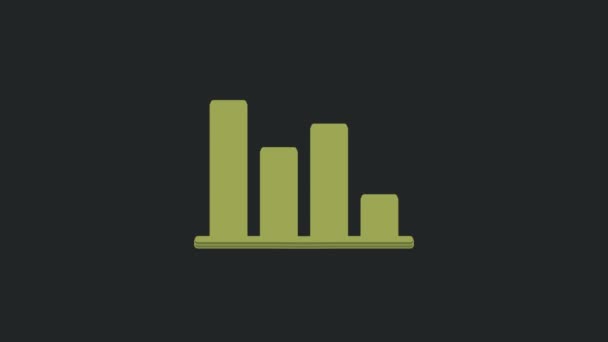 Інфографічна Піктограма Зеленого Пирога Ізольована Чорному Тлі Діаграма Знаку Діаграми — стокове відео