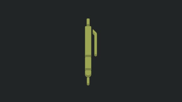 Ікона Green Pen Ізольована Чорному Тлі Відеографічна Анімація — стокове відео