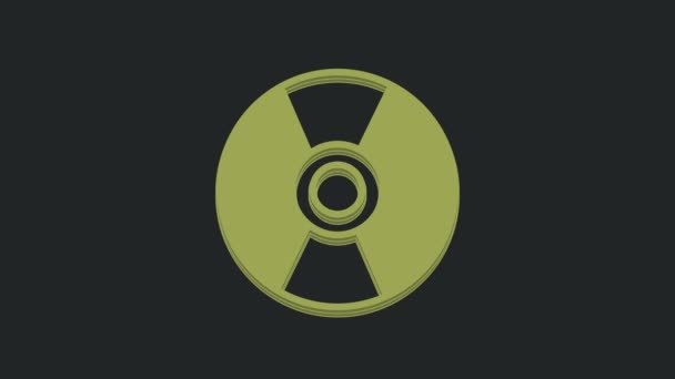 Зелений Або Dvd Диск Ізольовані Чорному Фоні Компактний Знак Диска — стокове відео