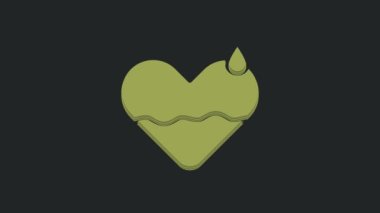 Yeşil Kalp iyileştirme simgesi siyah arkaplanda izole edildi. 4K Video hareketli grafik canlandırması.