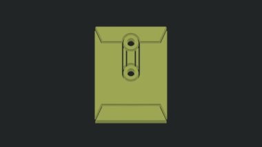 Siyah arkaplanda yeşil zarf simgesi izole edildi. E- posta mektup sembolü. 4K Video hareketli grafik canlandırması.