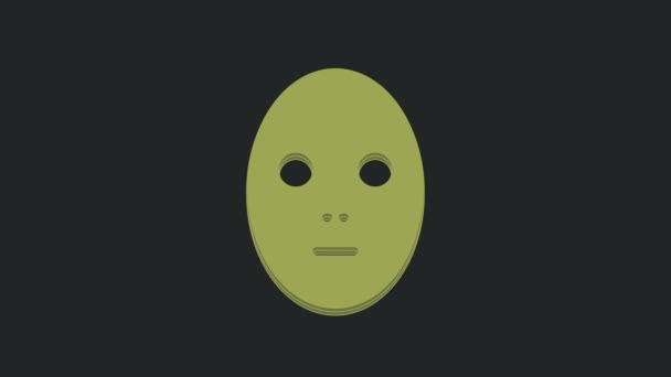 Icono Máscara Cosmética Facial Verde Aislado Sobre Fondo Negro Cosmetología — Vídeos de Stock
