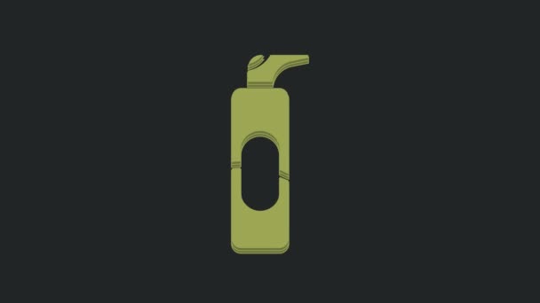 Green Spray Puszki Lakieru Włosów Dezodorant Ikona Antyperspirantu Izolowane Czarnym — Wideo stockowe