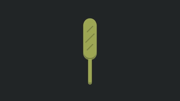 Green Corn Pes Ikona Izolované Černém Pozadí Tradiční Americké Fast — Stock video