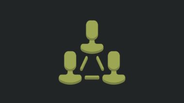 Yeşil İş Hiyerarşisi organizogram grafiksel bilgi ikonu siyah arkaplanda izole edildi. Kurumsal yapı grafik elementleri. 4K Video hareketli grafik canlandırması.