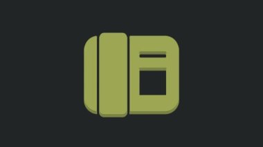 Yeşil Telefon ahizesi simgesi siyah arkaplanda izole edildi. Telefon işareti. 4K Video hareketli grafik canlandırması.