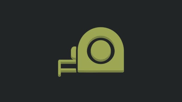 Icona Costruzione Della Roulette Verde Isolata Sfondo Nero Simbolo Della — Video Stock