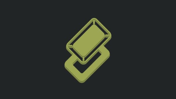 Ikona Green Gold Czarnym Tle Koncepcja Biznesu Bankowego Animacja Graficzna — Wideo stockowe