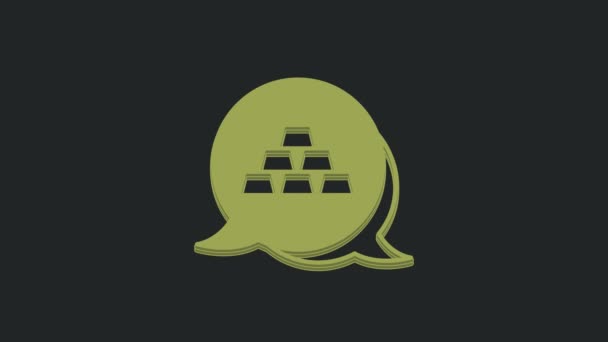 Ikona Zelené Zlato Izolované Černém Pozadí Bankovní Koncept Grafická Animace — Stock video