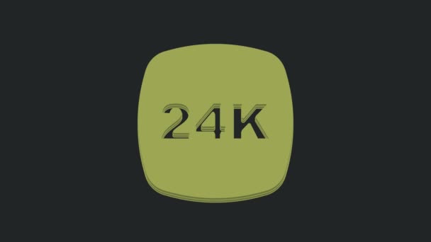 Zelené Zlaté Pruhy 24K Ikona Izolované Černém Pozadí Bankovní Koncept — Stock video
