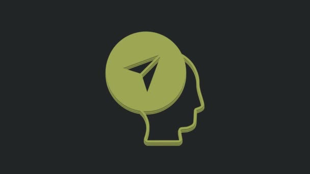Znacznik Green Map Sylwetką Ikony Osoby Odizolowanej Czarnym Tle Symbol — Wideo stockowe