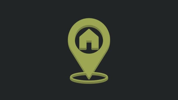 Green Map Δείκτης Σπίτι Εικονίδιο Απομονώνονται Μαύρο Φόντο Σύμβολο Της — Αρχείο Βίντεο