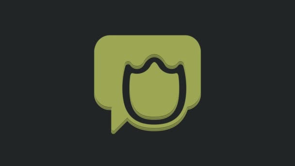 Grüne Sprechblase Chat Symbol Isoliert Auf Schwarzem Hintergrund Nachrichtensymbol Kommunikation — Stockvideo