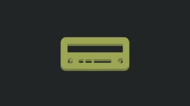 Siyah arkaplanda yeşil araba ses simgesi izole edildi. Radyo arabasının ses simgesiyim. 4K Video hareketli grafik canlandırması.