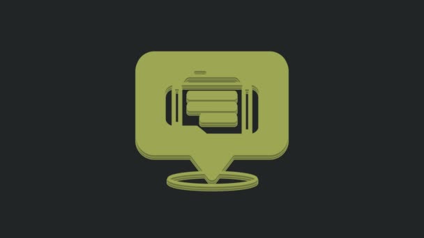 Значок Двигателя Green Check Выделен Черном Фоне Видеографическая Анимация — стоковое видео