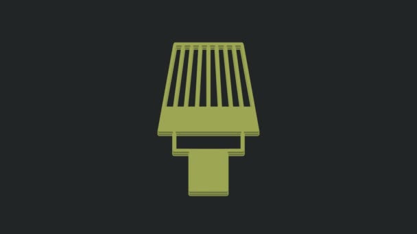 黒の背景に隔離されたグリーンカーエアフィルターアイコン 自動車修理サービスのシンボル 4Kビデオモーショングラフィックアニメーション — ストック動画