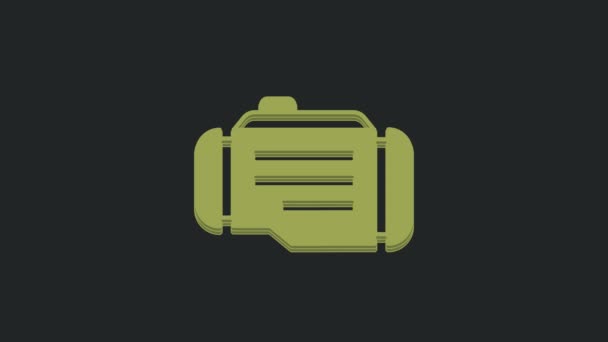 Green Check Κινητήρα Εικονίδιο Απομονώνονται Μαύρο Φόντο Γραφική Κίνηση Κίνησης — Αρχείο Βίντεο