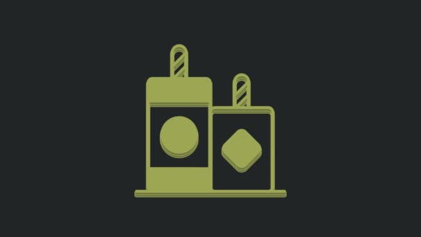 Зеленый Значок Фейерверка Выделен Черном Фоне Концепция Веселой Вечеринки Взрывной — стоковое видео