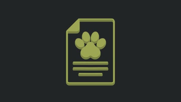 Clipboard Verde Com Registro Clínico Médico Pet Ícone Isolado Fundo — Vídeo de Stock