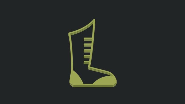 Verde Deporte Zapatillas Boxeo Icono Aislado Sobre Fondo Negro Zapatos — Vídeos de Stock