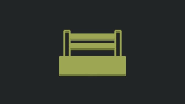 Зелений Бокс Кільце Ізольовано Чорному Тлі Відеографічна Анімація — стокове відео