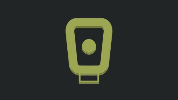 Ícone Patas Treinamento Boxe Verde Isolado Fundo Preto Animação Gráfica — Vídeo de Stock