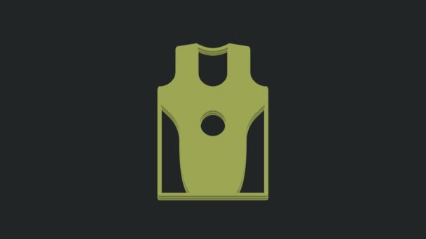 绿色拳击衫和T恤图标隔离在黑色背景 4K视频运动图形动画 — 图库视频影像