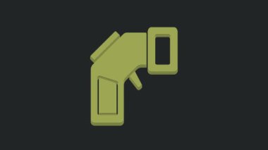 Siyah zemin üzerinde kızılötesi ışık ikonu olan yeşil dijital temassız termometre. 4K Video hareketli grafik canlandırması.