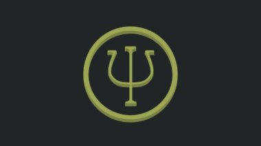 Siyah arkaplanda izole edilmiş Yeşil Psikoloji ikonu. Psi sembolü. Akıl sağlığı konsepti, psikanaliz analizi ve psikoterapi. 4K Video hareketli grafik canlandırması.