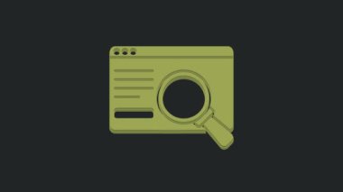 Siyah arkaplanda izole edilmiş yeşil UI veya UX tasarım simgesi. 4K Video hareketli grafik canlandırması.