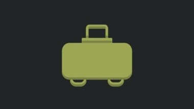 Silah simgesini saklamak ve taşımak için kullanılan Yeşil Silah çantası siyah arkaplanda izole edildi. 4K Video hareketli grafik canlandırması.