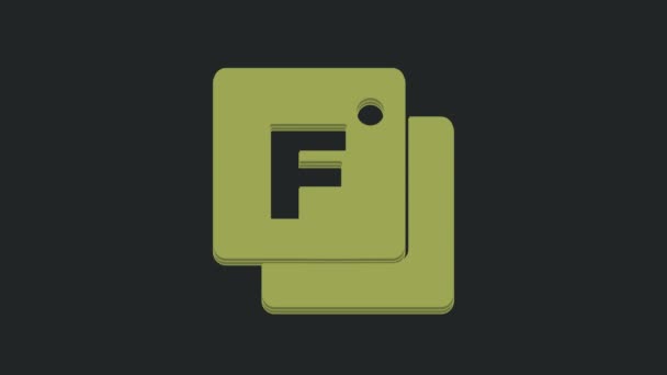 Зелена Ікона Фаренгейта Ізольована Чорному Тлі Відеографічна Анімація — стокове відео