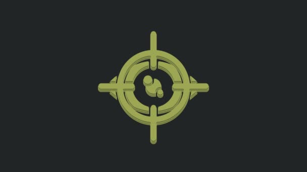 Ikona Zelené Oči Izolovaná Černém Pozadí Skenuji Oko Symbol Bezpečnostní — Stock video