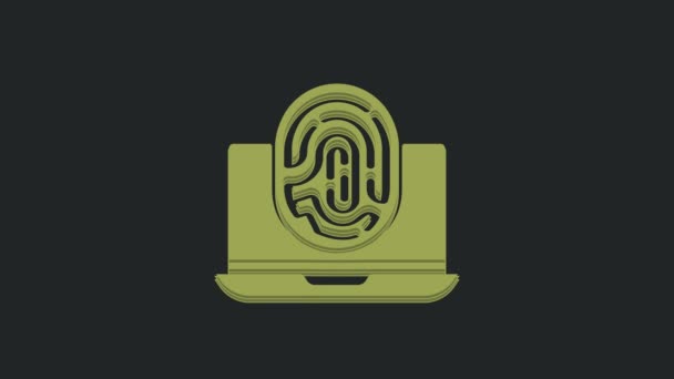 Зеленый Верх Пиктограммой Черном Фоне Иконка Приложения Идентификационный Знак Touch — стоковое видео