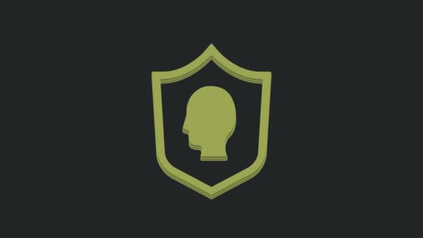Ikona Ochrany Zeleného Uživatele Izolovaná Černém Pozadí Bezpečné Přihlášení Uživatele — Stock video