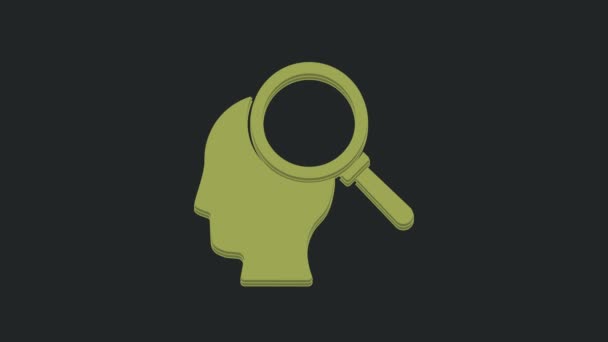 Green Finding Problem Psychology Icon Isolated Black Background Video Motion — Stock Video