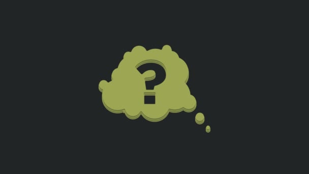 Green Question Mark Icon Isolated Black Background Faq Sign Copy — Stock Video