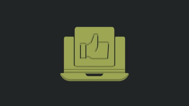 Зеленый Иконка Черном Фоне Видеографическая Анимация — стоковое видео