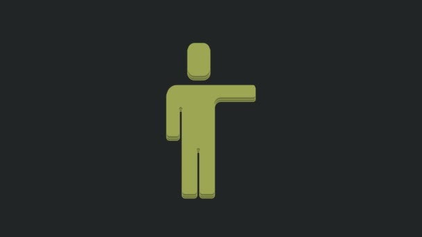 绿色头部狩猎图标隔离在黑色背景 商业目标或就业标志 人力资源和企业招聘 4K视频运动图形动画 — 图库视频影像