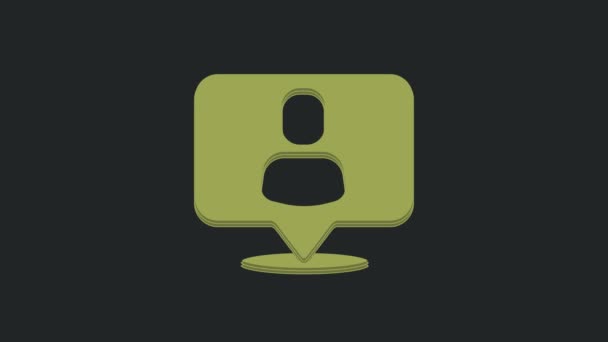 Ікона Зелена Голова Ізольована Чорному Тлі Призначення Бізнесу Або Знак — стокове відео