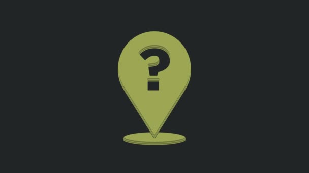 Green Question Mark Icon Isolated Black Background Faq Sign Copy — Stock Video
